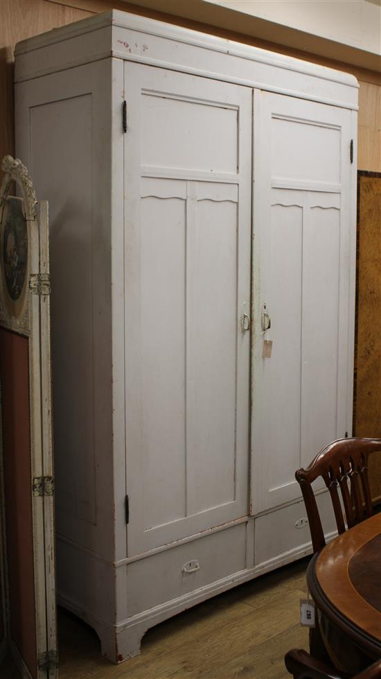 An East European painted Knockdown wardrobe, W.142cm L.61cm H,224cm